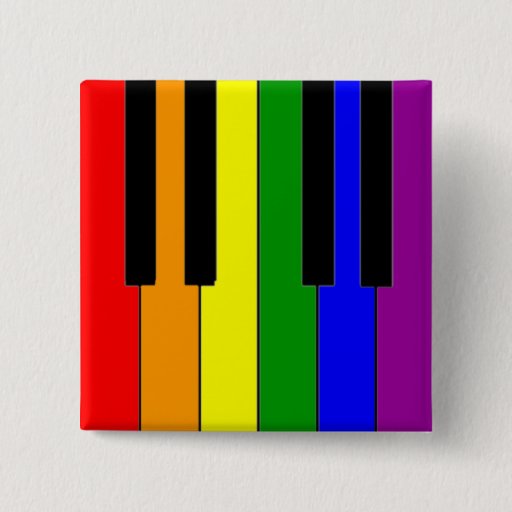 Image of LGBT Piano Keys 15 Cm Square Badge