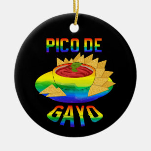 LGBT Pico De Gayo - Funny Gay Outfit Gay Pride Gay Ceramic Tree Decoration