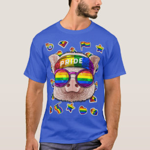 Lgbt Pig Gay Pride Month Farm Animal Rainbow Lesbi T-Shirt