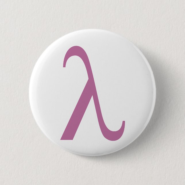 LGBT Pink Lamda Symbol 6 Cm Round Badge (Front)
