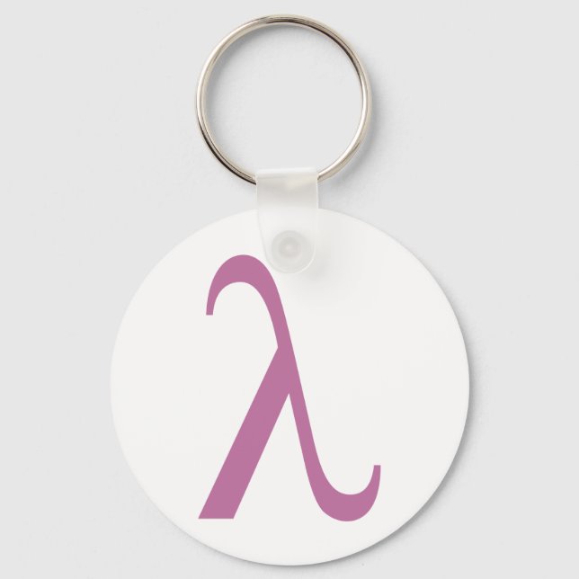 LGBT Pink Lamda Symbol Key Ring (Front)