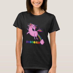 LGBT Pink unicorn flying with his back gay lesbian T-Shirt