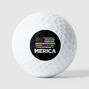 LGBT Pride American Flag T Shirt - 4th of July Gay Golf Balls