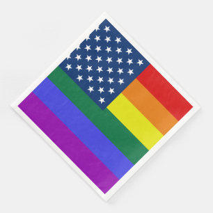 LGBT Pride American Flag with Stars Napkin