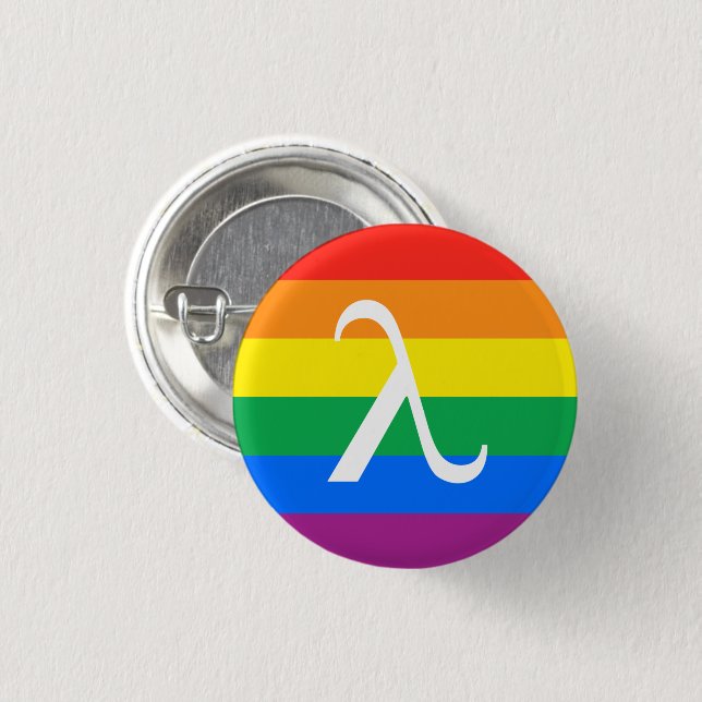 LGBT Pride and Activism Lambda 3 Cm Round Badge (Front & Back)