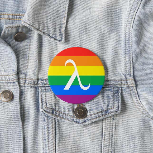 LGBT Pride and Activism Lambda 7.5 Cm Round Badge (In Situ)