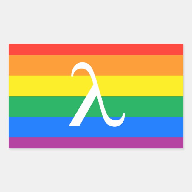 LGBT Pride and Activism Lambda Rectangular Sticker (Front)