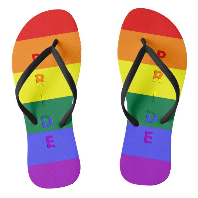 LGBT Pride and Rainbow Pride Flag Adult Flip Flops (Footbed)