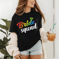 LGBT Pride Bride Squad Wedding Gay Lesbian Rainbow
