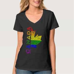 Lgbt Pride Canadian Flag Canada Rainbow Gay Suppor T-Shirt