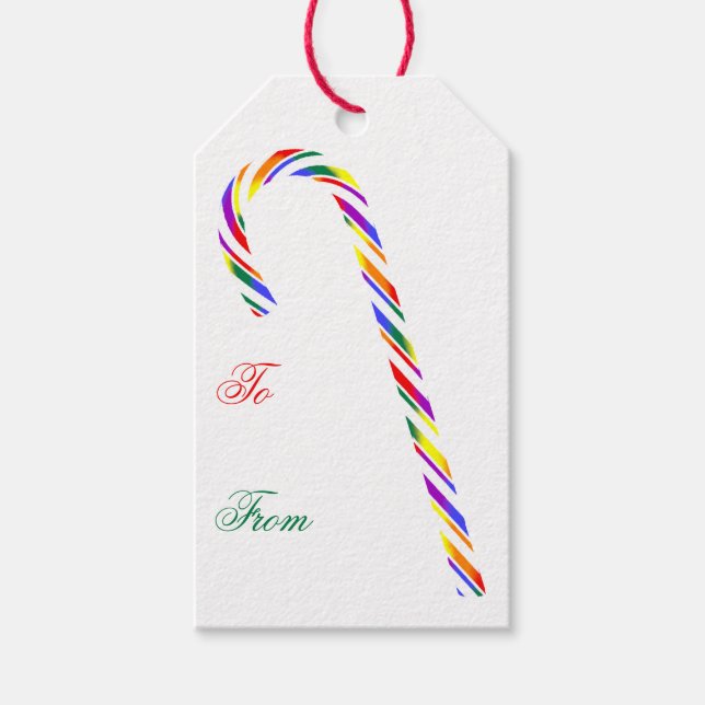LGBT+ Pride Candy Cane Gift Tags (Front)