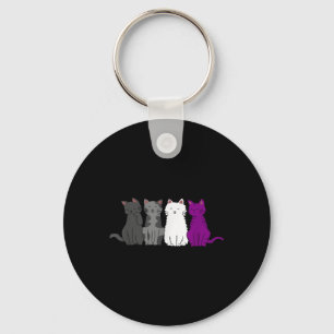 Lgbt Pride Cat Animal Ace Flag Auality Demiual Aua Key Ring