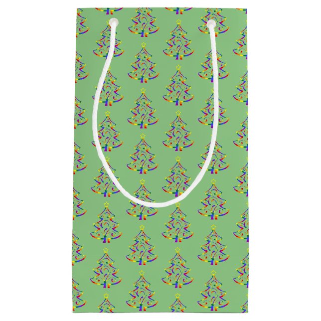 LGBT+ Pride Christmas Tree Pattern Gift Bag (Front)