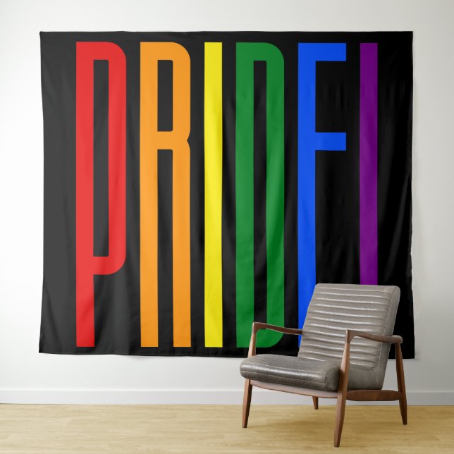LGBT Pride Colourful Rainbow Flag Colours Gay Tapestry (In Situ (Horizontal))