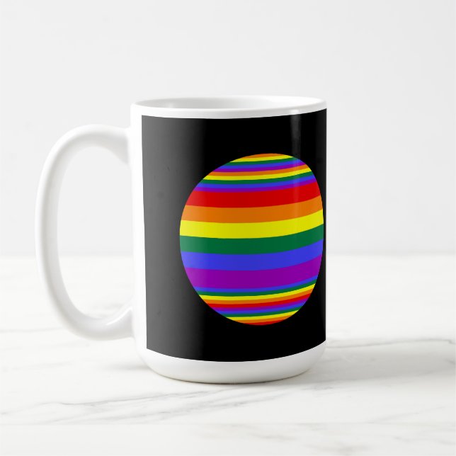 LGBT Pride Colours Black Coffee Mug (Left)