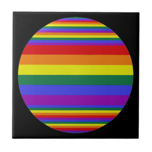 LGBT Pride Colours Black Tile