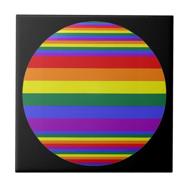 LGBT Pride Colours Black Tile (Front)