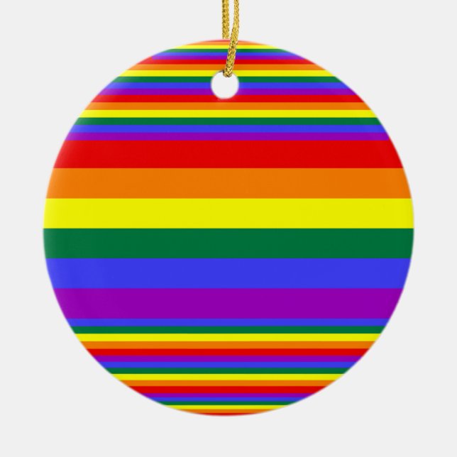 LGBT Pride Colours  Ceramic Tree Decoration (Front)