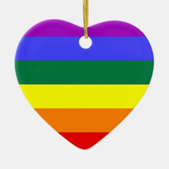 LGBT Pride Colours Ceramic Tree Decoration (Front)