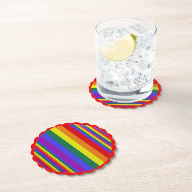 LGBT Pride Colours  Paper Coaster (Insitu)