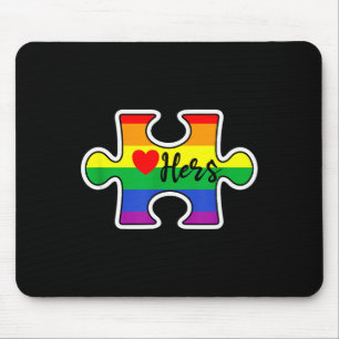 Lgbt Pride Couple Valentine Lesbian Hers Rainbow P Mouse Mat