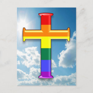 LGBT Pride Cross Postcard