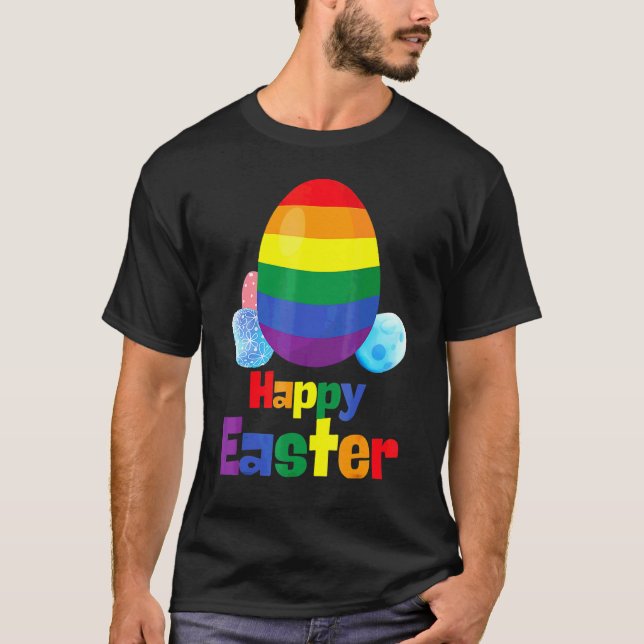 Lgbt Pride Eggs Happy Easter T-Shirt (Front)