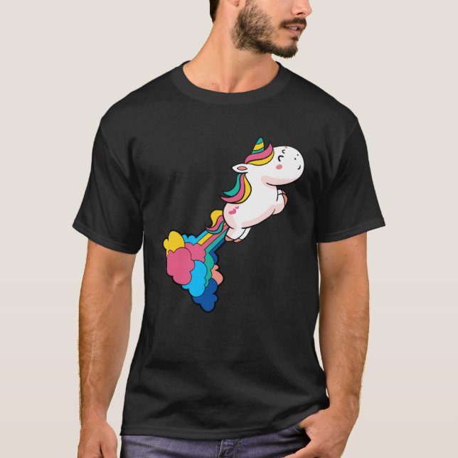 LGBT Pride Fart Rainbow Unicorn Gay Lesbian Human T-Shirt (Front)