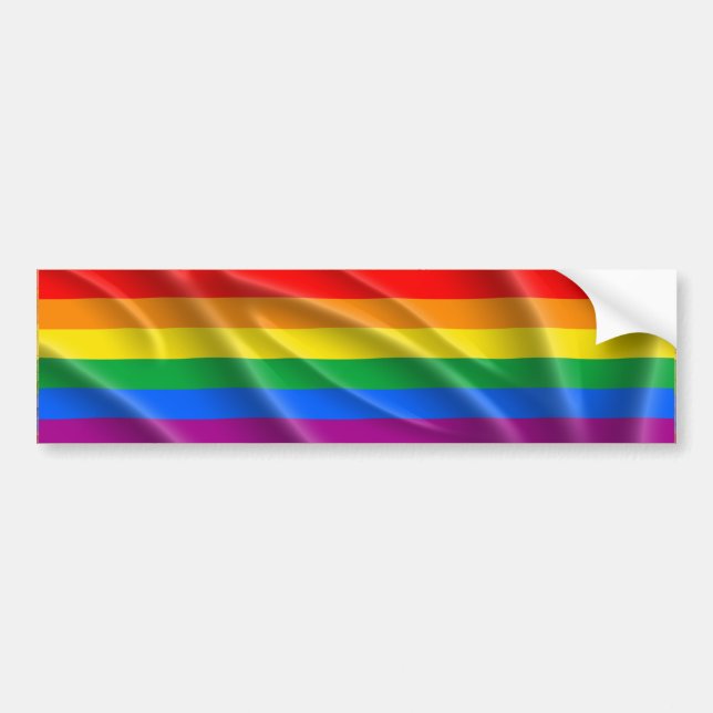 LGBT PRIDE FLAG BAR WAVY -.png Bumper Sticker (Front)