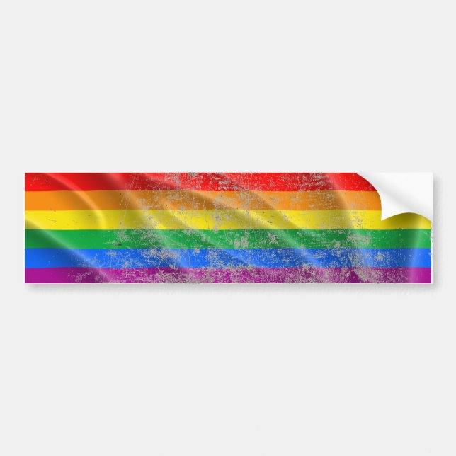 LGBT PRIDE FLAG BAR WAVY -.png Bumper Sticker (Front)