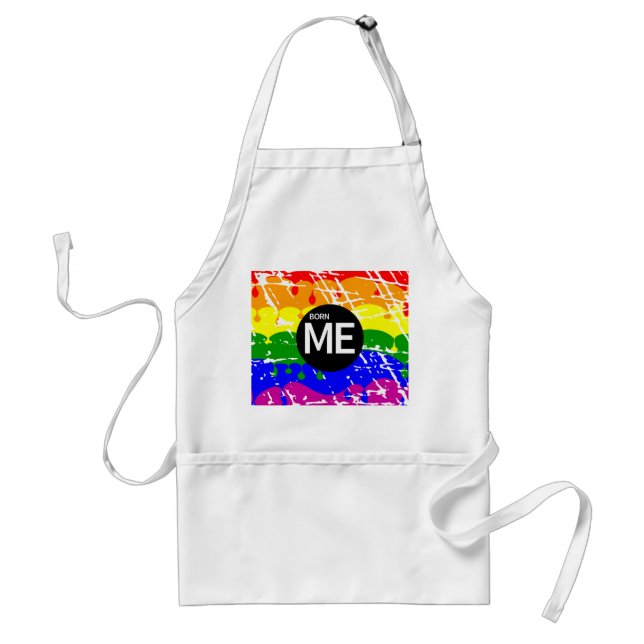 LGBT Pride Flag Dripping Paint Born Me Standard Apron (Front)