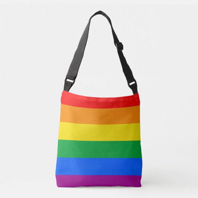 LGBT Pride Flag / Rainbow Flag Crossbody Bag (Front)