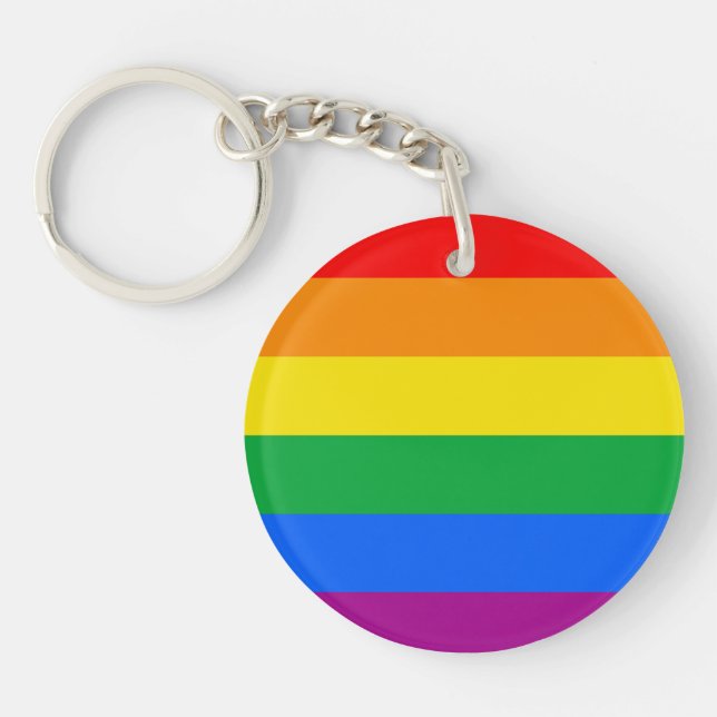 LGBT Pride Flag / Rainbow Flag Key Ring (Front)