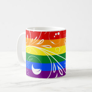 LGBT Pride Flag Vintage Floral Bloom Coffee Mug