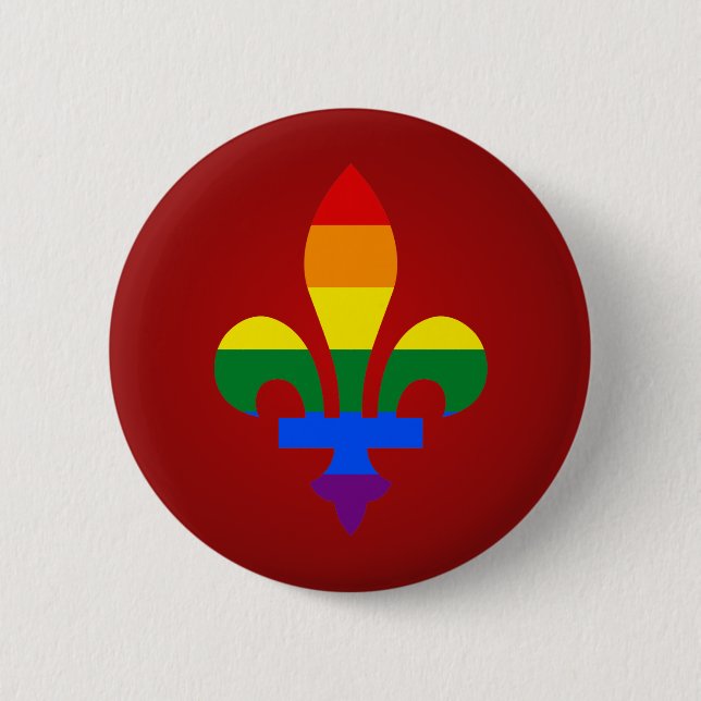 LGBT pride fleur-de-lis Button (Front)