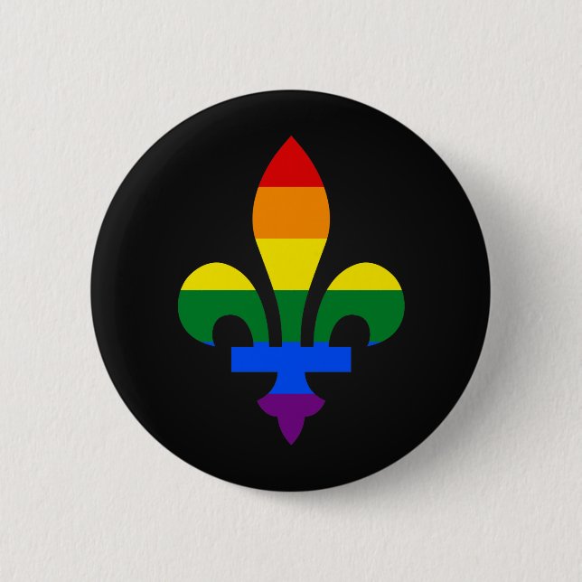 LGBT pride fleur-de-lis Button (Front)