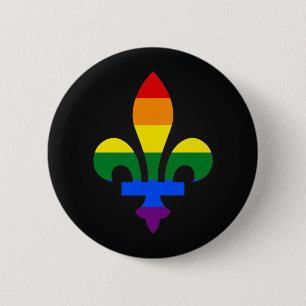 LGBT pride fleur-de-lis Button