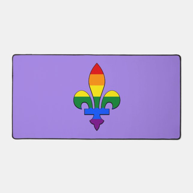 LGBT pride fleur-de-lis Desk Mat (Front)