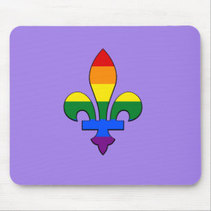 LGBT pride fleur-de-lis Mouse Mat