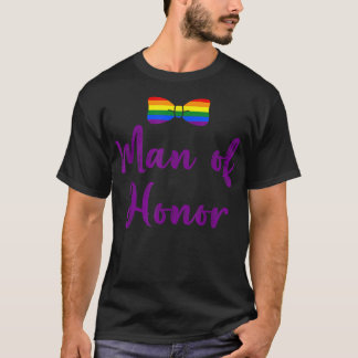 Lgbt Pride Gay Bachelor Party Man Of Honour Engage T-Shirt