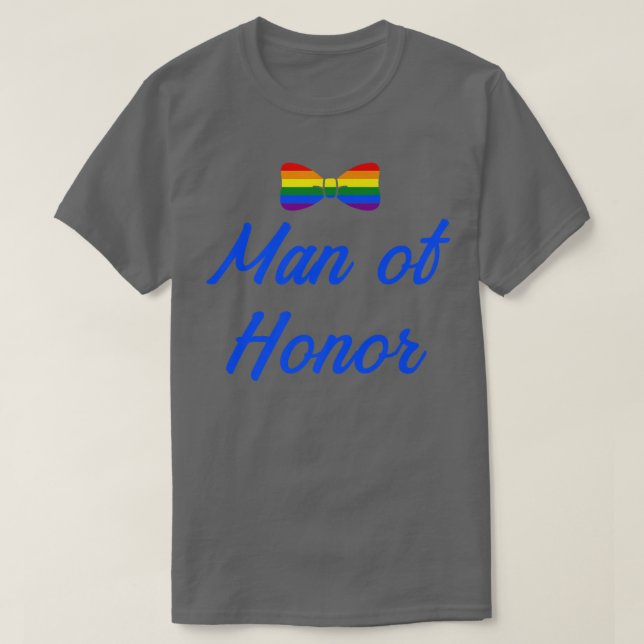 Lgbt Pride Gay Bachelor Party Man Of Honour Engage T-Shirt (Design Front)