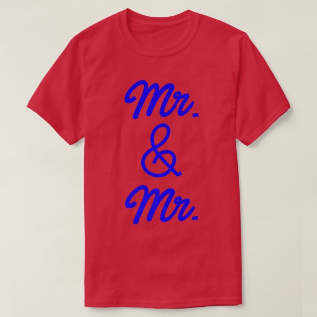 LGBT Pride Gay Bachelor Party Mr and Mr Engagement T-Shirt (Design Front)
