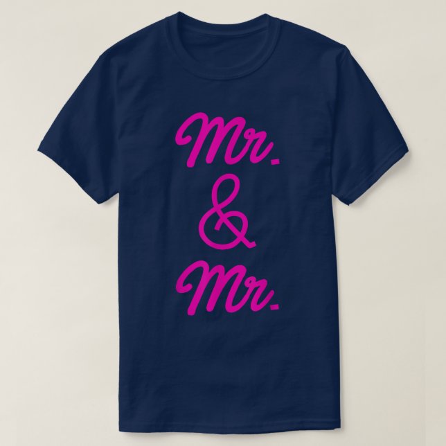 Lgbt Pride Gay Bachelor Party Mr And Mr Engagement T-Shirt (Design Front)
