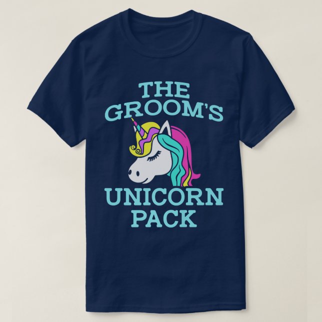 Lgbt Pride Gay Bachelor Party Unicorn Pack Engagem T-Shirt (Design Front)