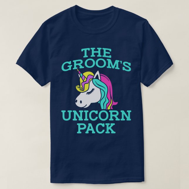Lgbt Pride Gay Bachelor Party Unicorn Pack Engagem T-Shirt (Design Front)