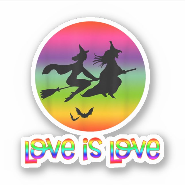 Lgbt Pride Gay Halloween Two Witches Love Is Love (Front)
