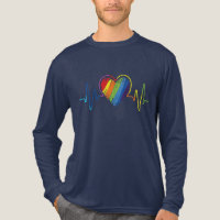 LGBT Pride Gay Lesbian Modern Rainbow Heartbeat