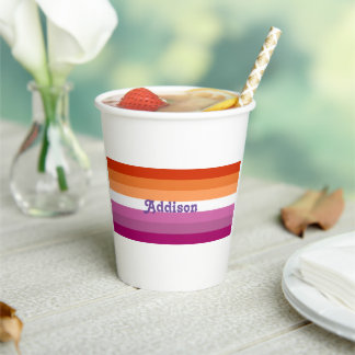 LGBT Pride Gay Lesbian Personalised Name Paper Cups