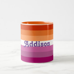 LGBT Pride Gay Lesbian Personalised Name Two-Tone Coffee Mug