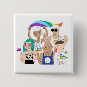 LGBT+Pride. GAY love. Rainbow flag. 15 Cm Square Badge
